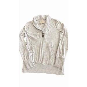 Banana Republic Shawl Collar Ribbed Pullover Sweater - Light Beige size S